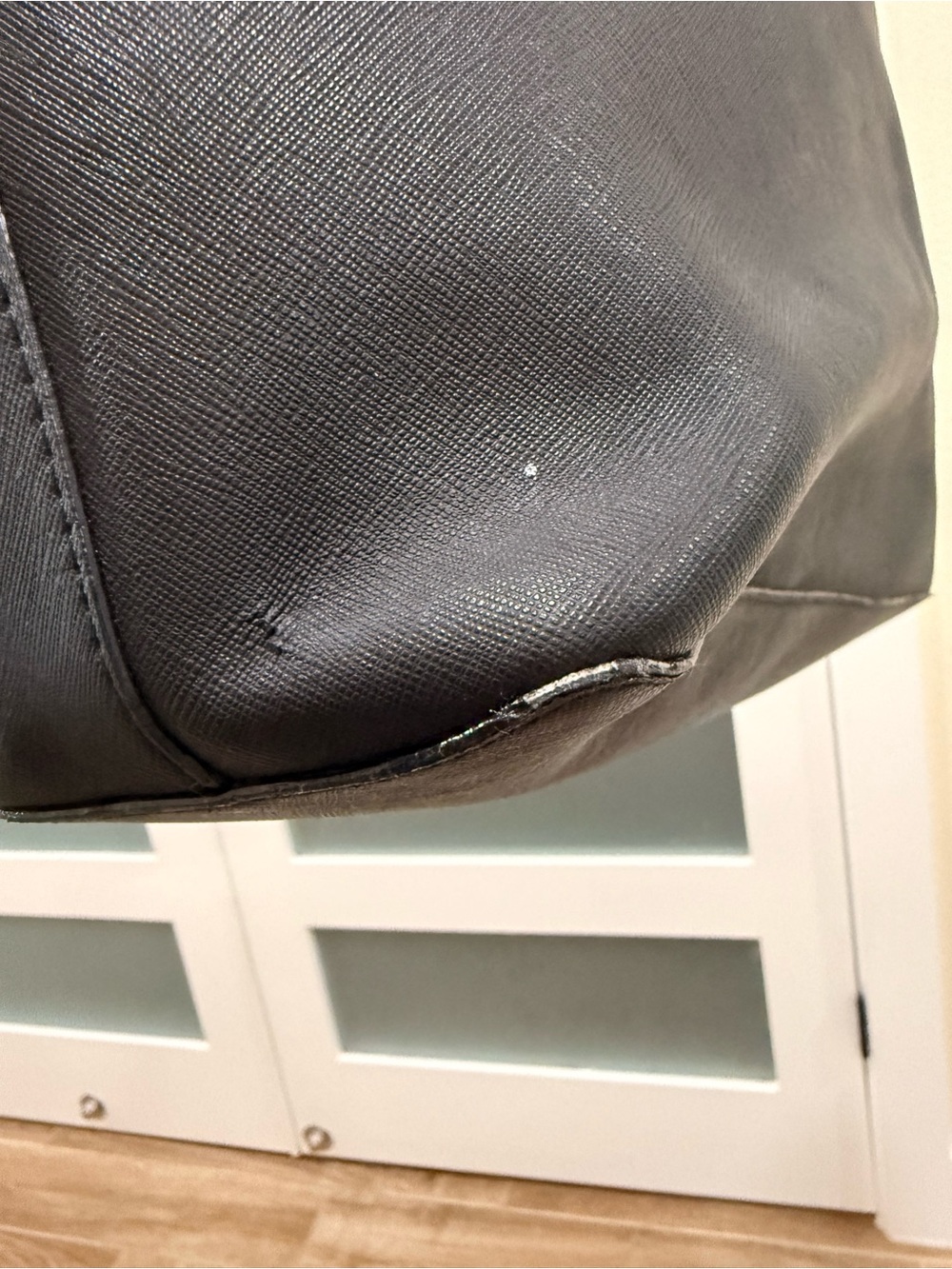Michael Kors Black Leather Tote with Gold Logo - Picture 4 of 12